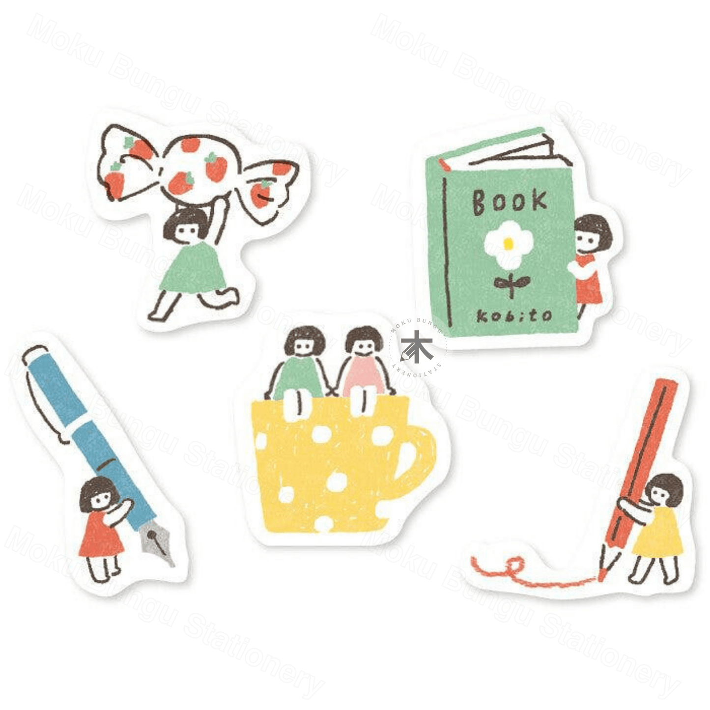 Furukawa Shiko - Washi Flake Stickers - Watashi-Biyori Series - Little People