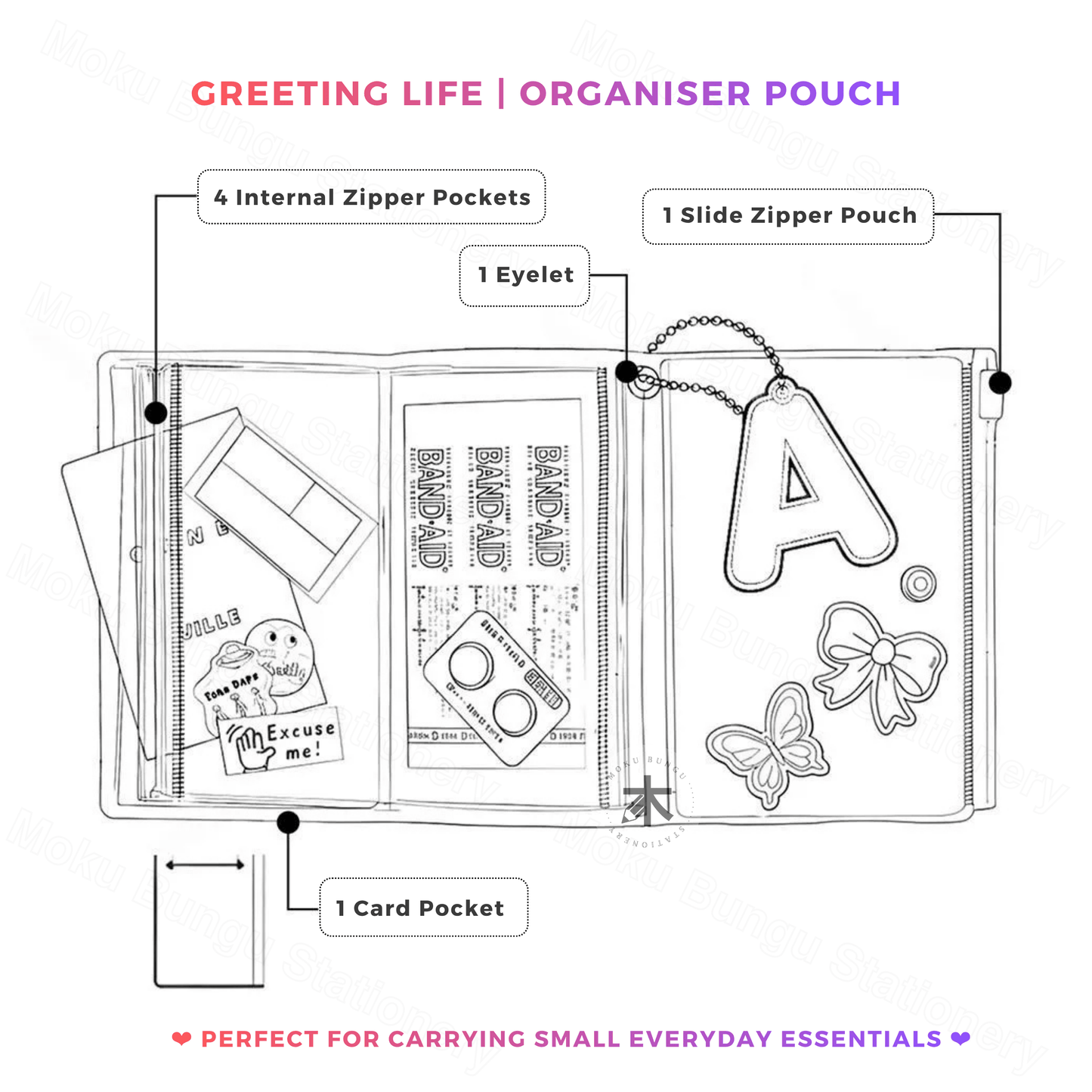 Greeting Life - Chic TIDY Series - Small Organiser Pouch - Bear