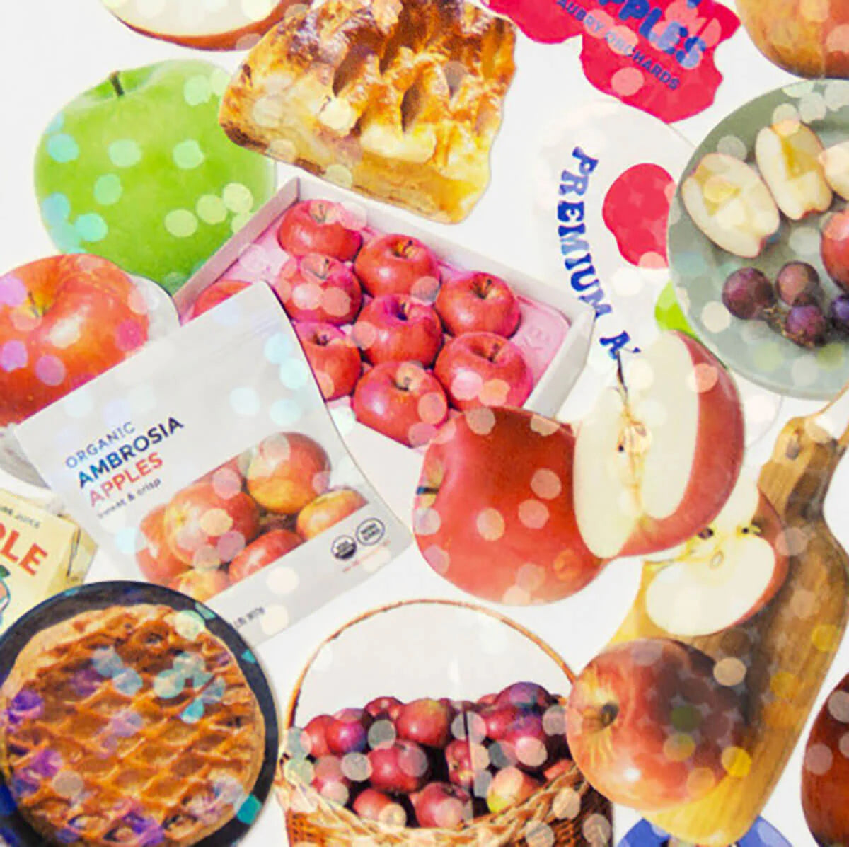 Greeting Life - Hako Seal - Mini Box of Flake Stickers - Apple