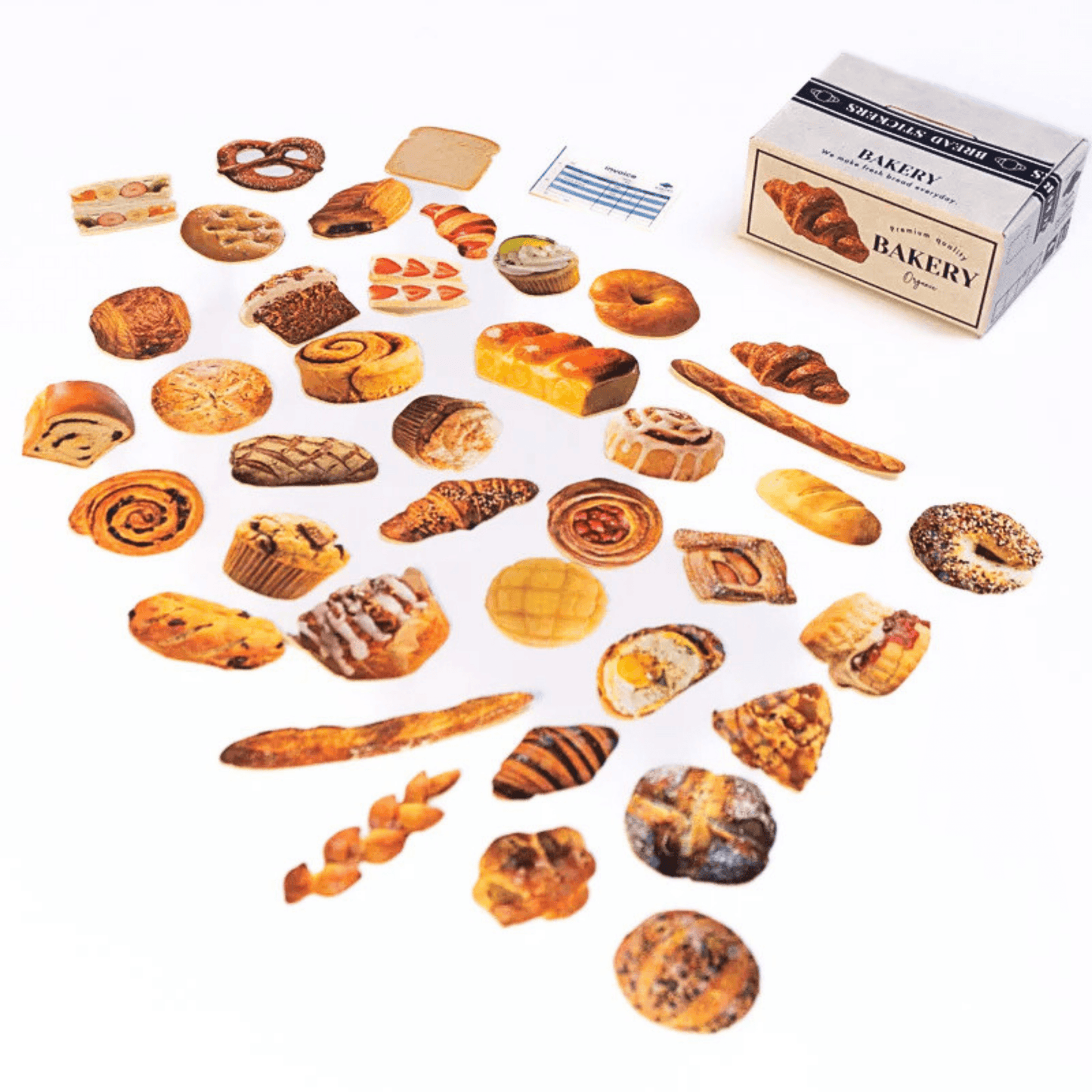 Greeting Life - Hako Seal - Mini Box of Flake Stickers - Bakery