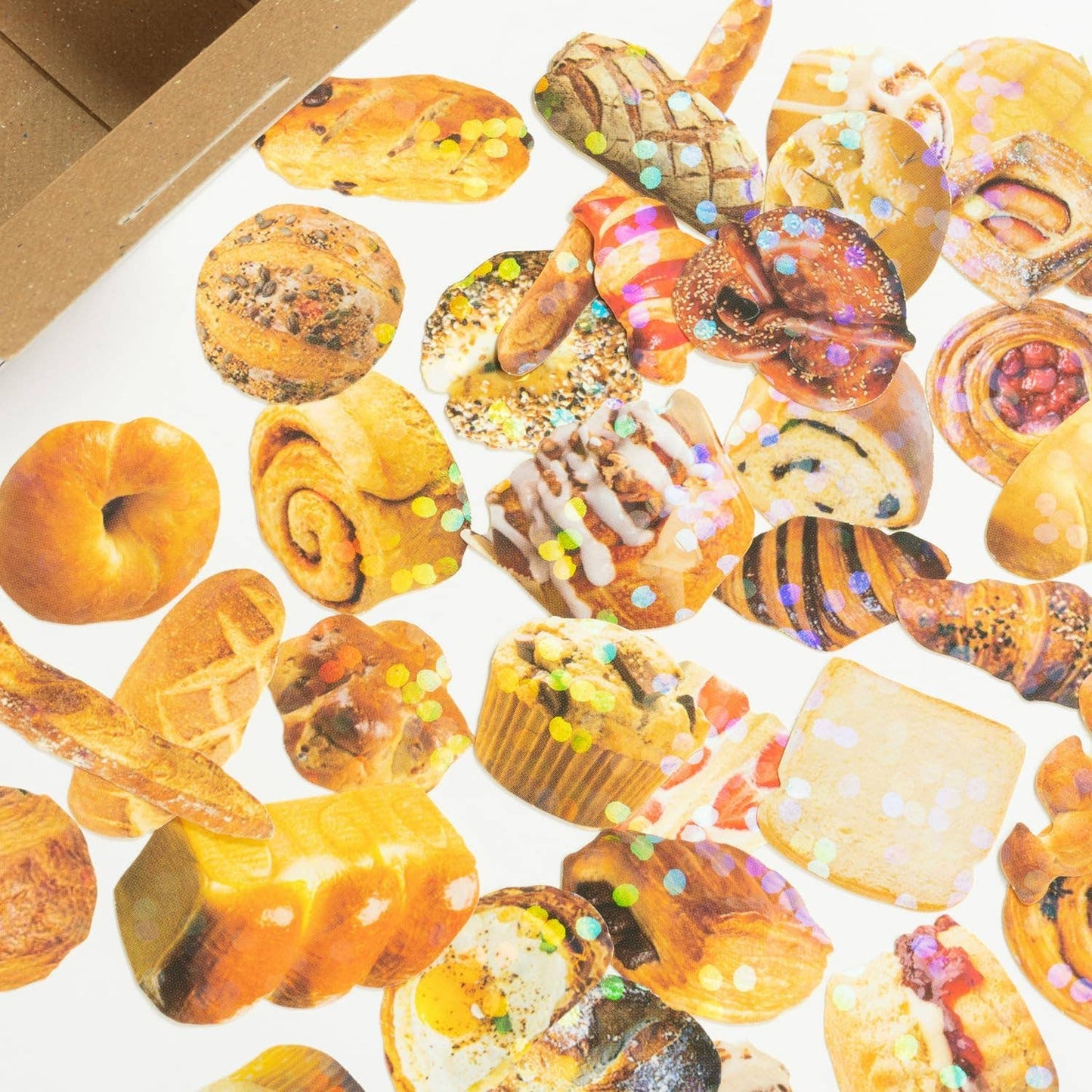 Greeting Life - Hako Seal - Mini Box of Flake Stickers - Bakery