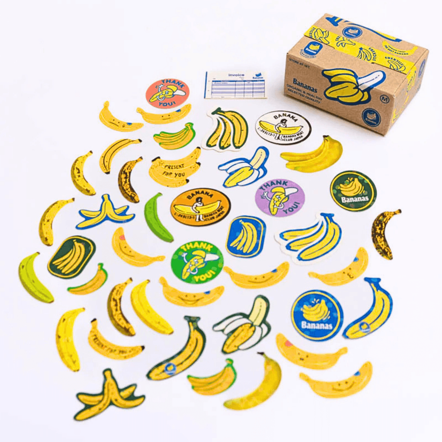 Greeting Life - Hako Seal - Mini Box of Flake Stickers - Banana