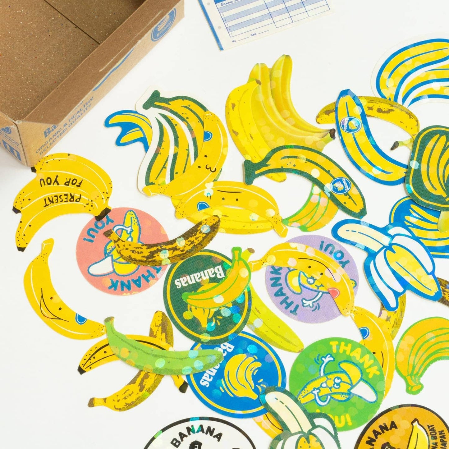 Greeting Life - Hako Seal - Mini Box of Flake Stickers - Banana