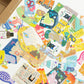 Greeting Life - Hako Seal - Mini Box of Flake Stickers - Cat Supply