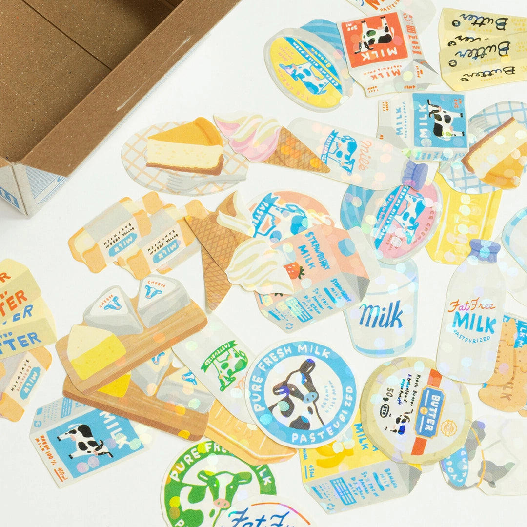 Greeting Life - Hako Seal - Mini Box of Flake Stickers - Dairy