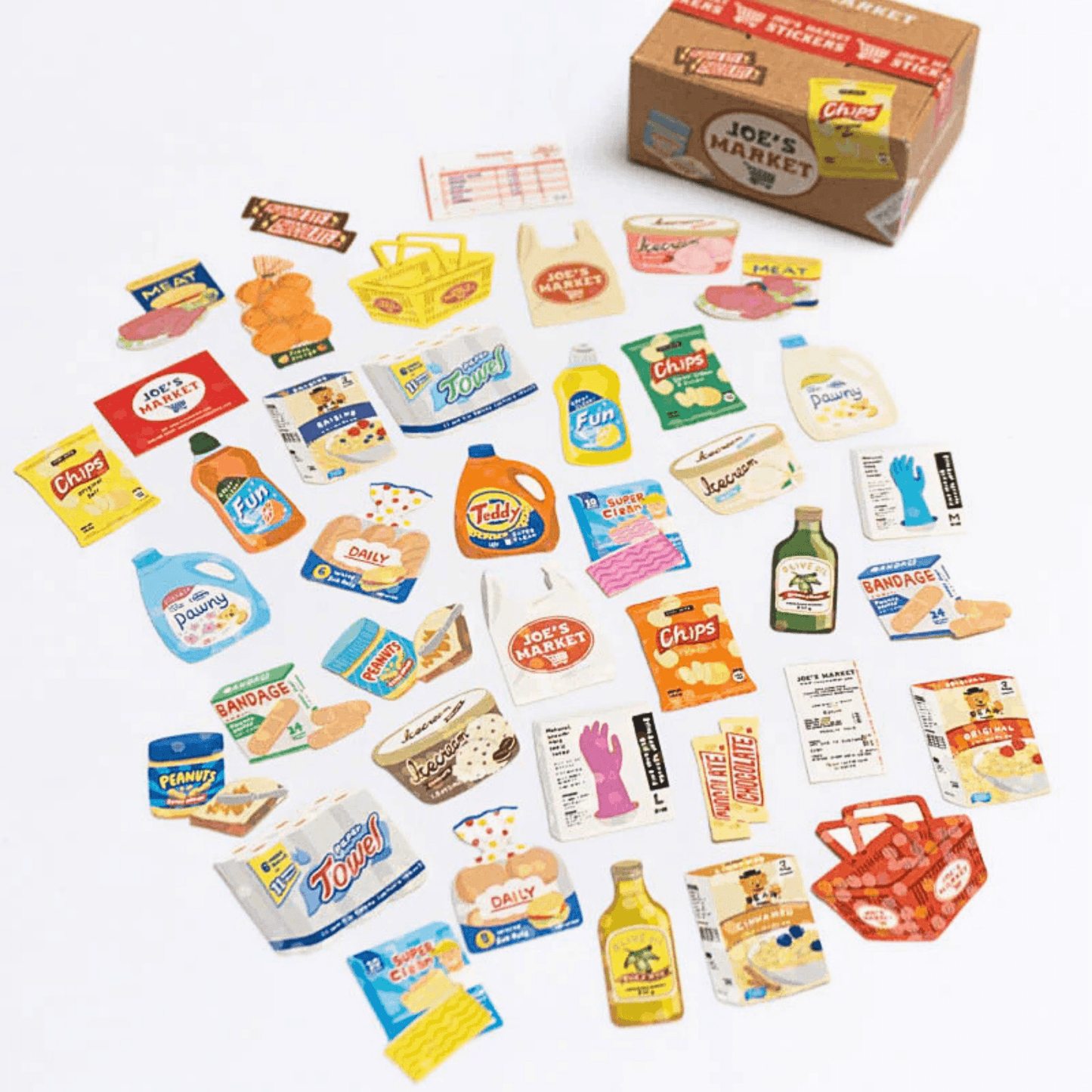 Greeting Life - Hako Seal - Mini Box of Flake Stickers - Grocery