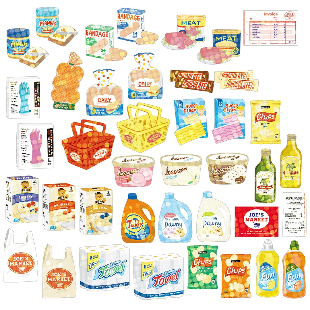 Greeting Life - Hako Seal - Mini Box of Flake Stickers - Grocery