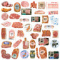 Greeting Life - Hako Seal - Mini Box of Flake Stickers - Meat