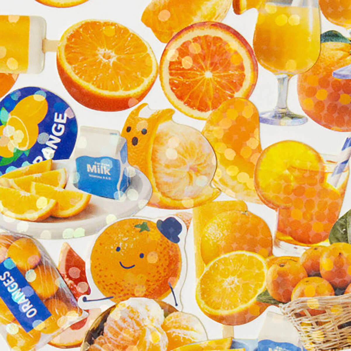 Greeting Life - Hako Seal - Mini Box of Flake Stickers - Orange
