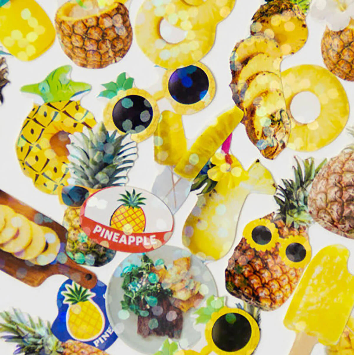Greeting Life - Hako Seal - Mini Box of Flake Stickers - Pineapple