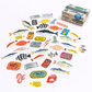 Greeting Life - Hako Seal - Mini Box of Flake Stickers - Seafood