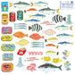 Greeting Life - Hako Seal - Mini Box of Flake Stickers - Seafood