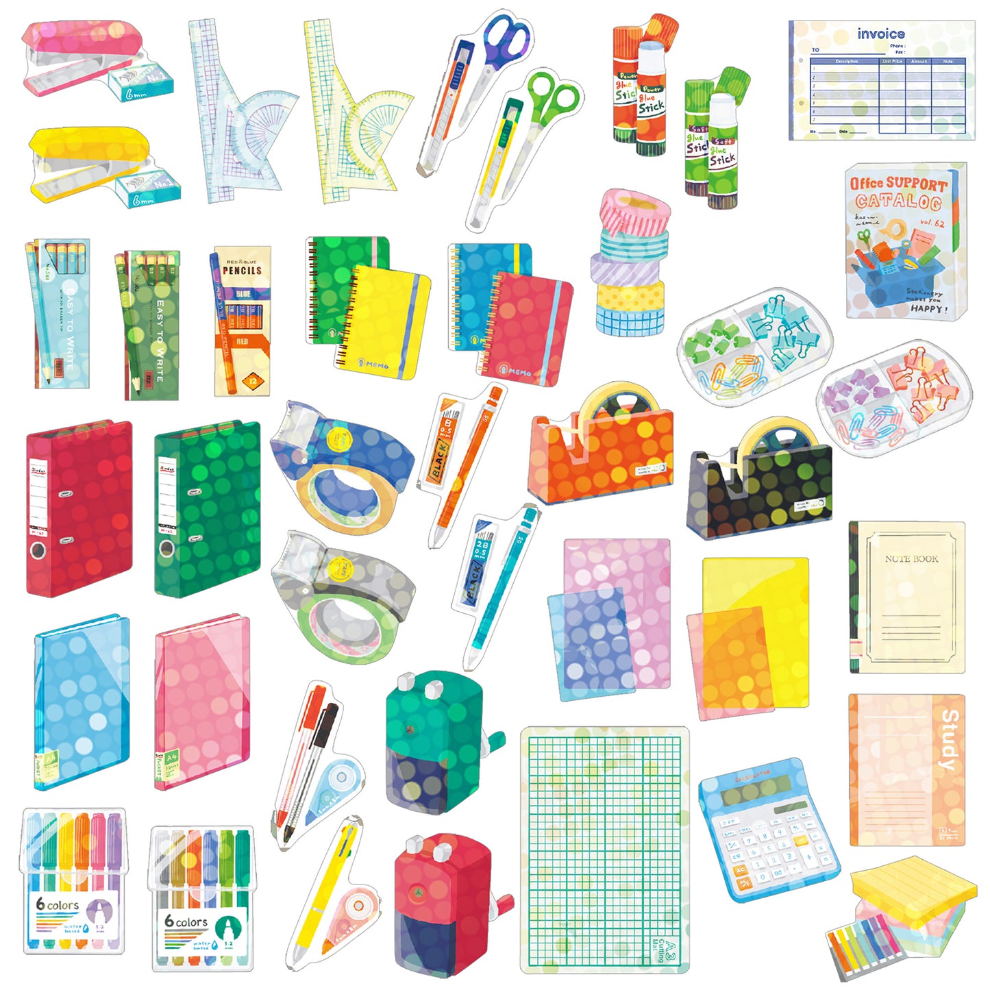 Greeting Life - Hako Seal - Mini Box of Flake Stickers - Stationery