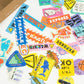 Greeting Life - Hako Seal - Mini Box of Flake Stickers - Warning Signs
