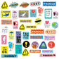 Greeting Life - Hako Seal - Mini Box of Flake Stickers - Warning Signs