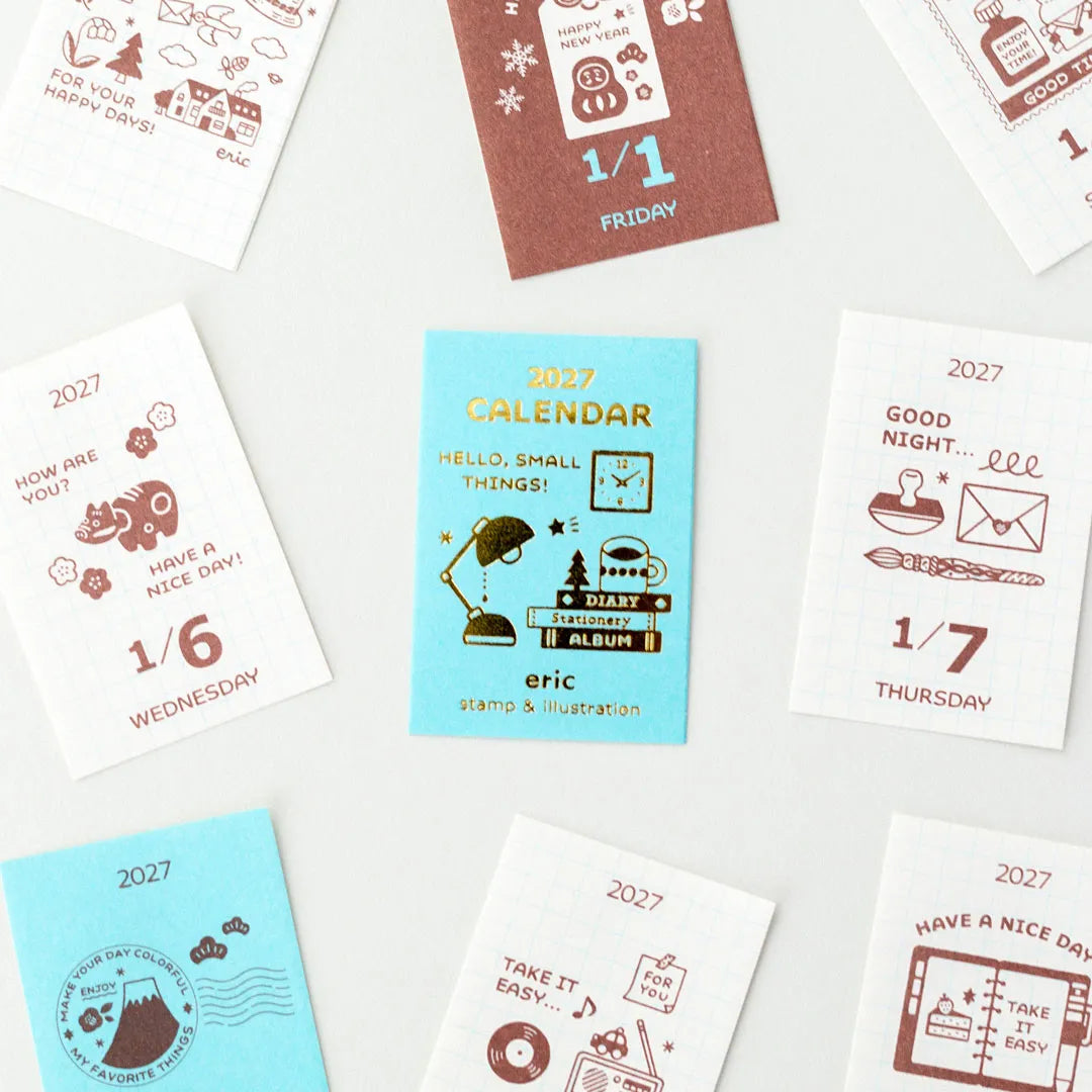 Koyomi Seikatsu - Shinnippon Calendar x Eric Small Things - 2027 Mini Rectangle Daily Calendar - 365 Day