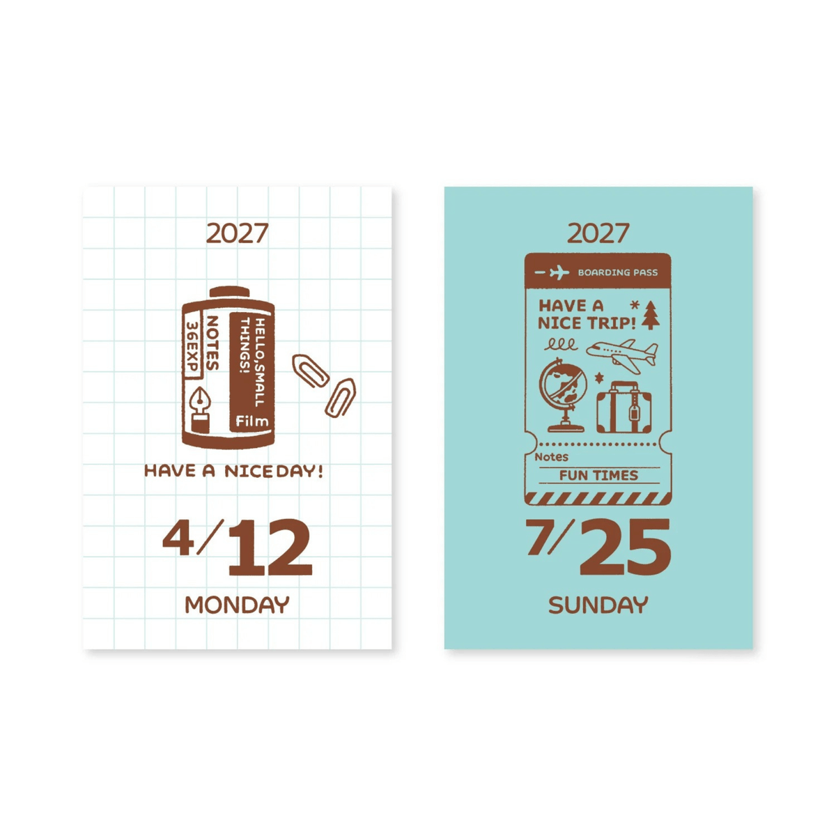 Koyomi Seikatsu - Shinnippon Calendar x Eric Small Things - 2027 Mini Rectangle Daily Calendar - 365 Day