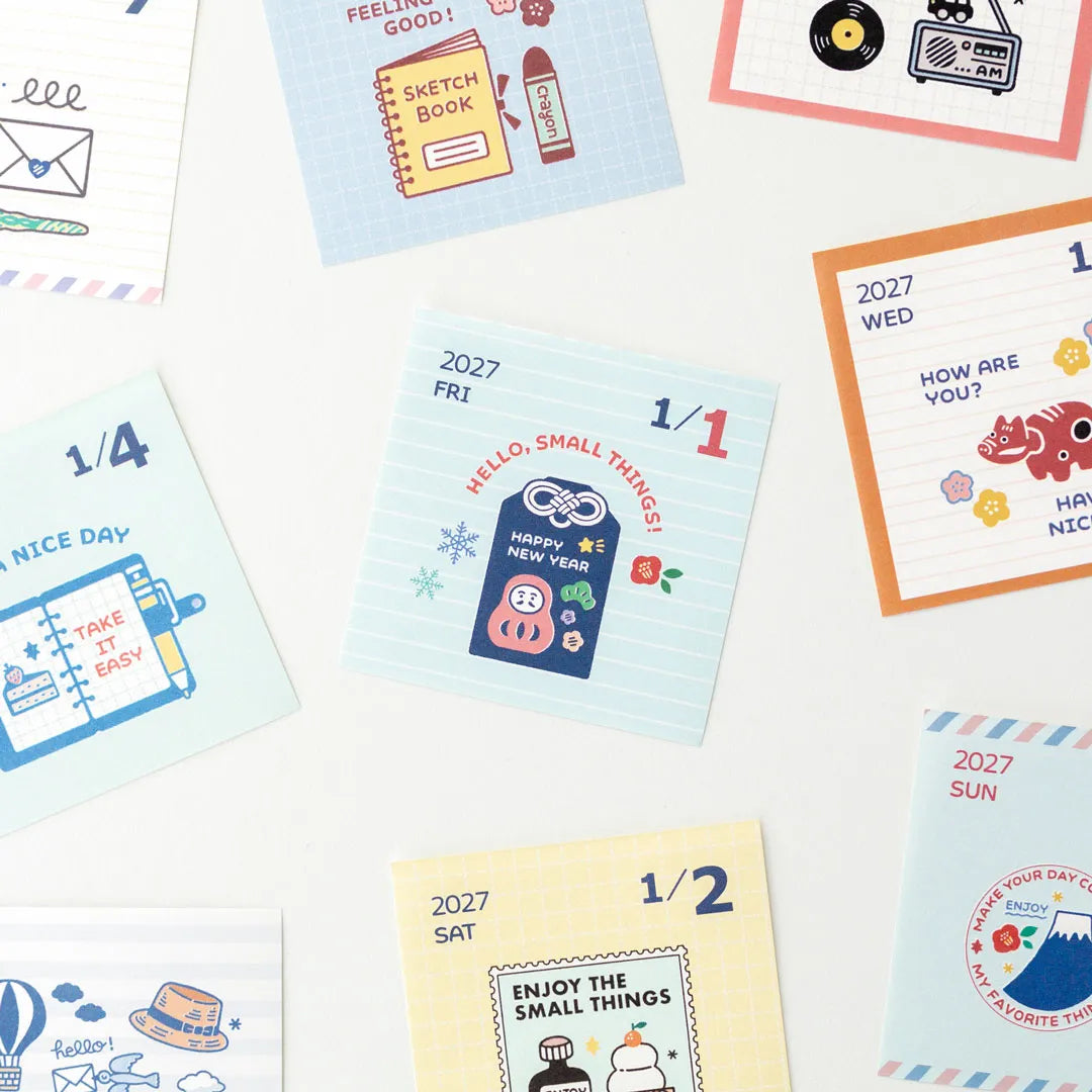 Koyomi Seikatsu - Shinnippon Calendar x Eric Small Things - 2027 Mini Square Daily Calendar - 365 Days