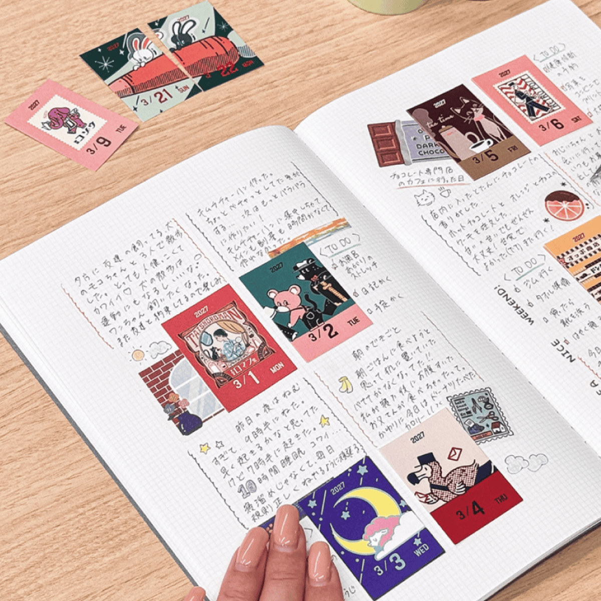 Koyomi Seikatsu - Shinnippon Calendar x Ob1toy - 2027 Mini Rectangle Daily Calendar - 365 Day