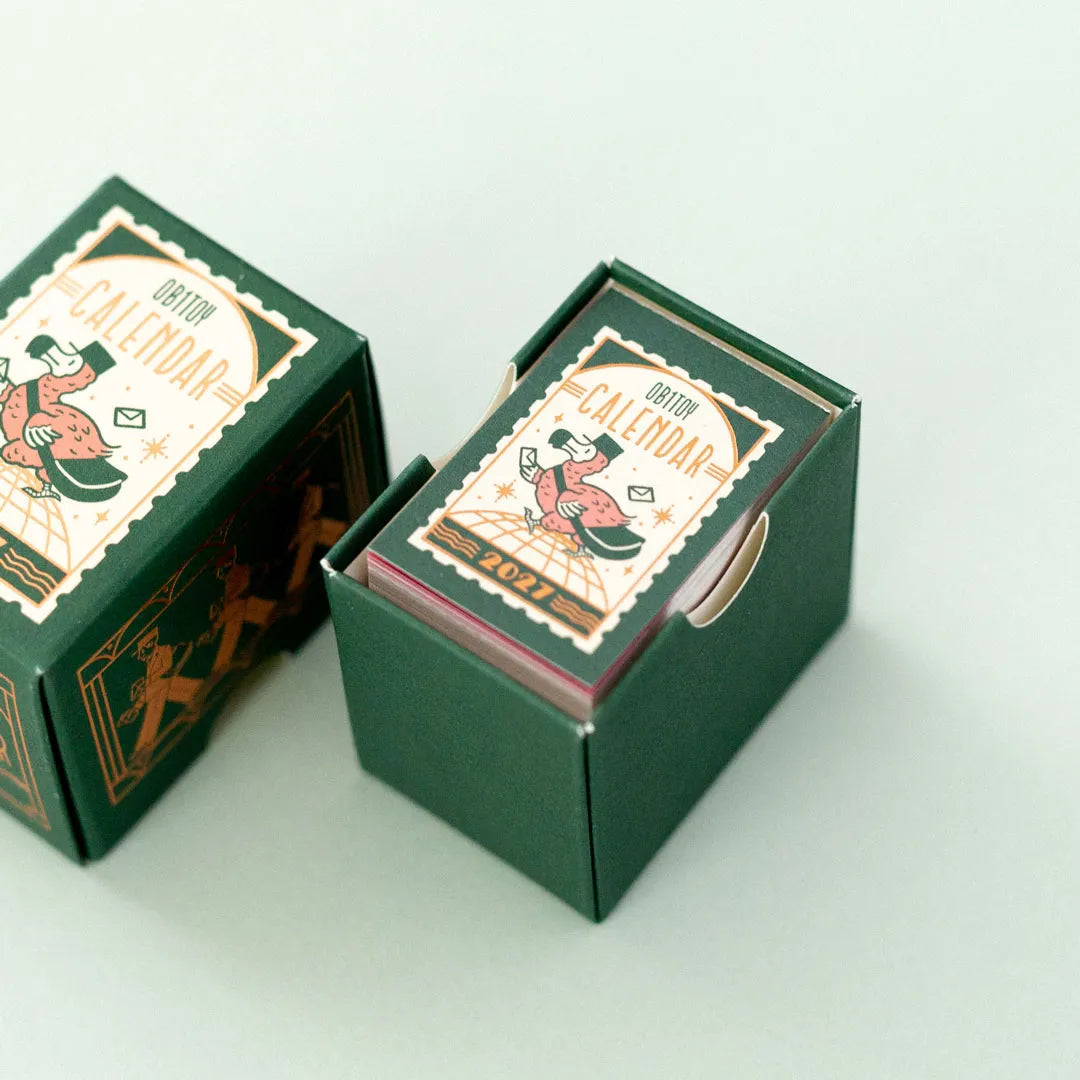 Koyomi Seikatsu - Shinnippon Calendar x Ob1toy - 2027 Mini Rectangle Daily Calendar - 365 Day
