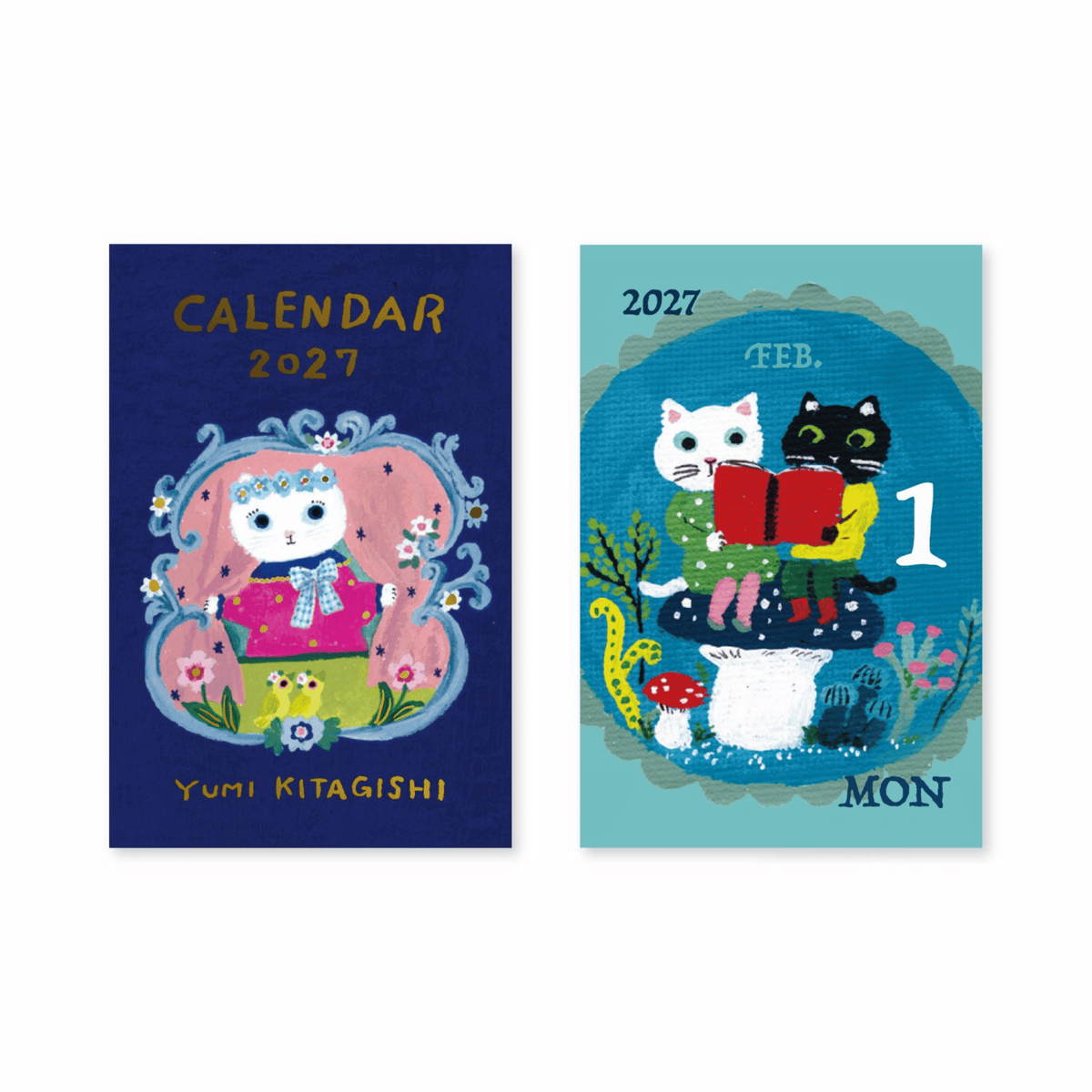 Koyomi Seikatsu - Shinnippon Calendar x Yumi Kitagishi - 2027 Mini Rectangle Daily Calendar - 365 Day