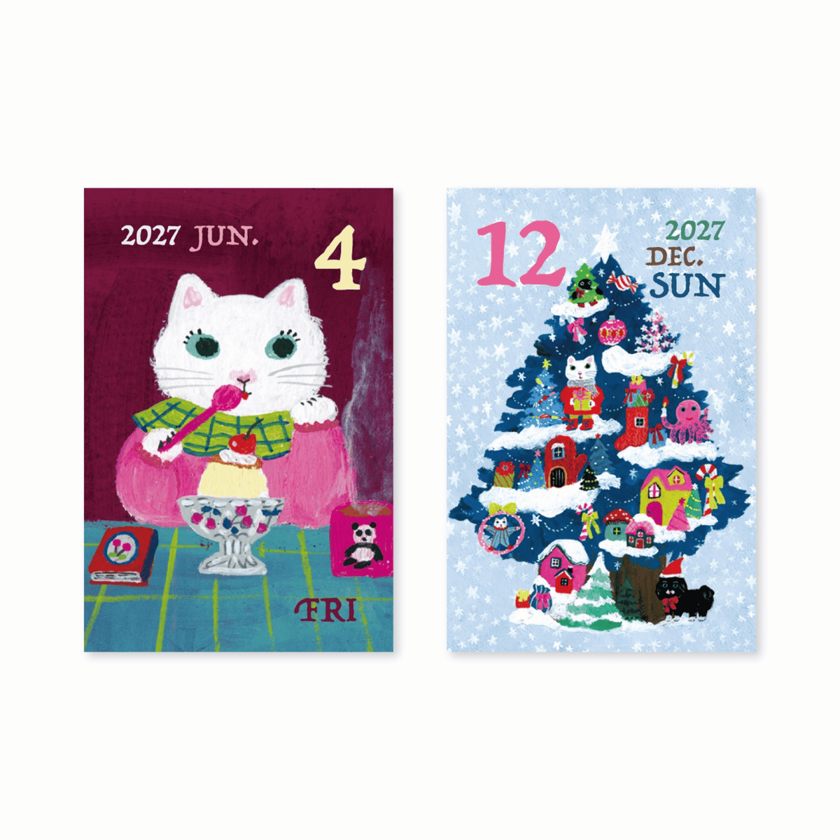 Koyomi Seikatsu - Shinnippon Calendar x Yumi Kitagishi - 2027 Mini Rectangle Daily Calendar - 365 Day