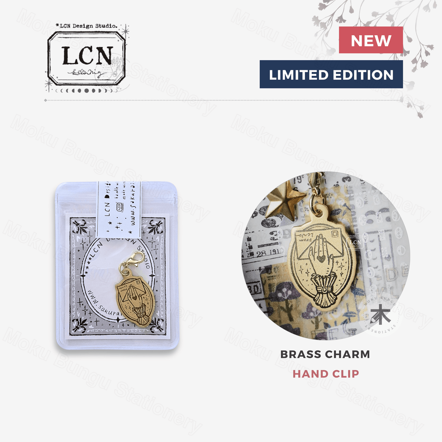 LCN Design Studio - Brass Charm - Hand Clip