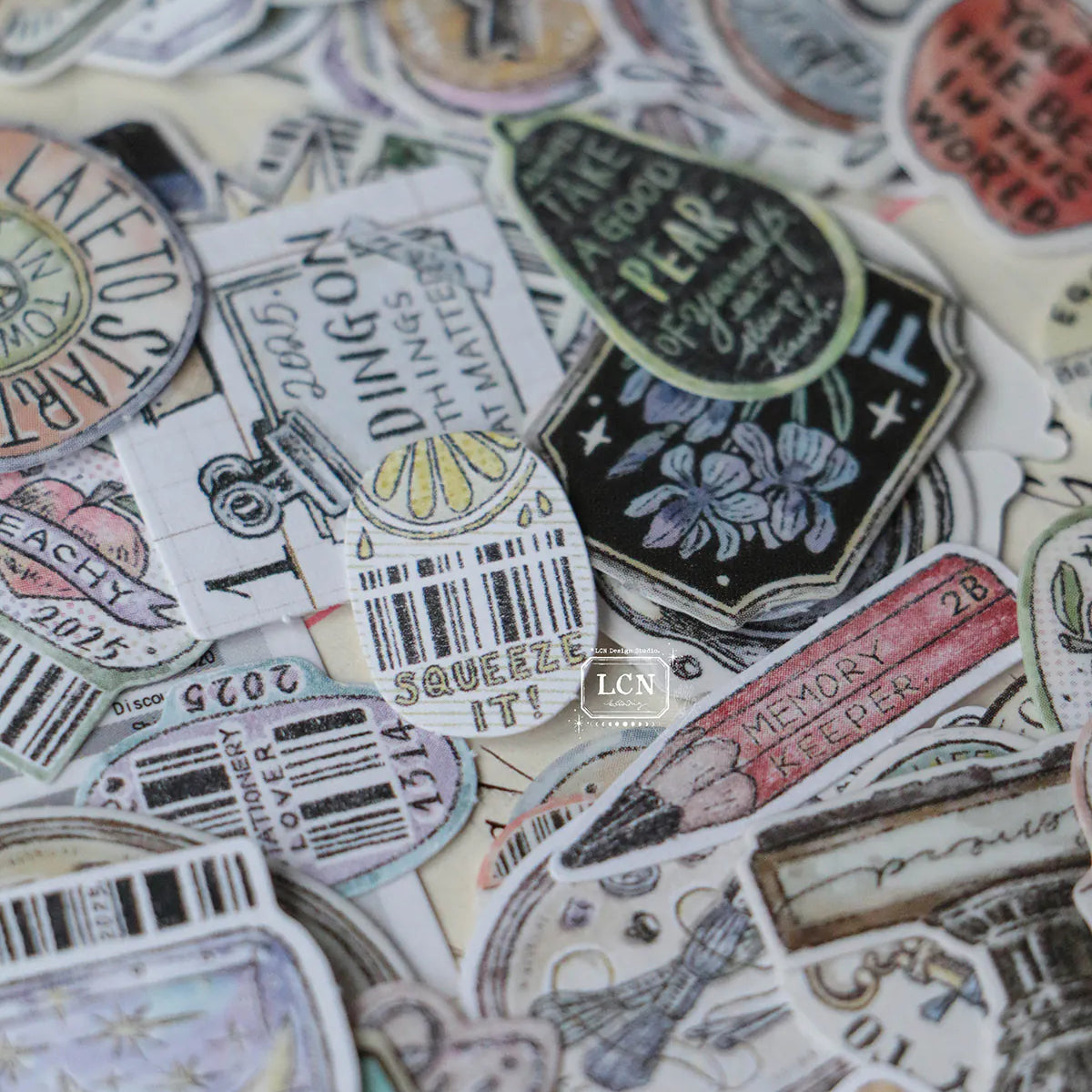 LCN Design Studio - Hako Seal - Mini Box of Flake Stickers - Full of Joy