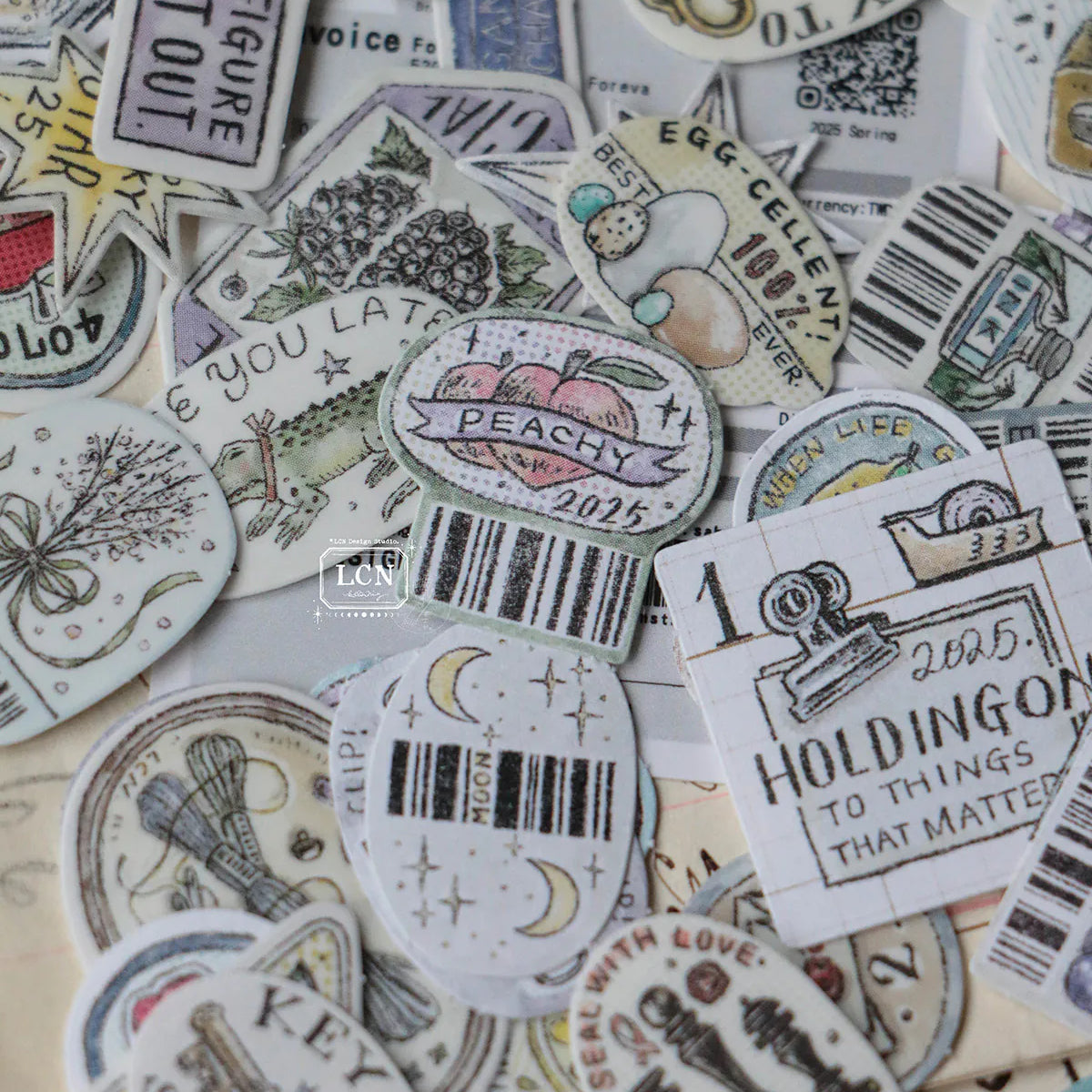 LCN Design Studio - Hako Seal - Mini Box of Flake Stickers - Full of Joy
