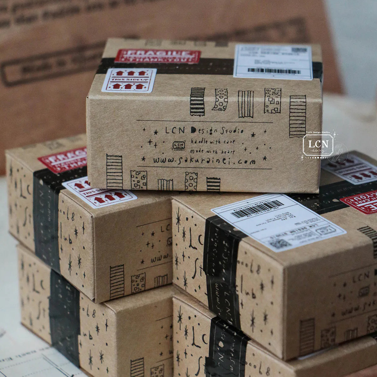 LCN Design Studio - Hako Seal - Mini Box of Flake Stickers - Full of Joy