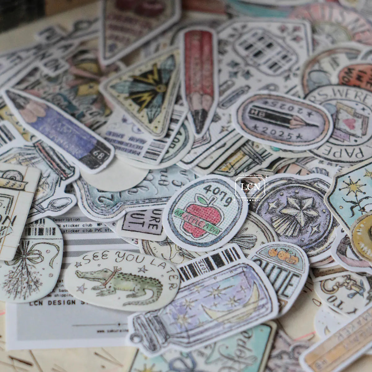 LCN Design Studio - Hako Seal - Mini Box of Flake Stickers - Full of Joy