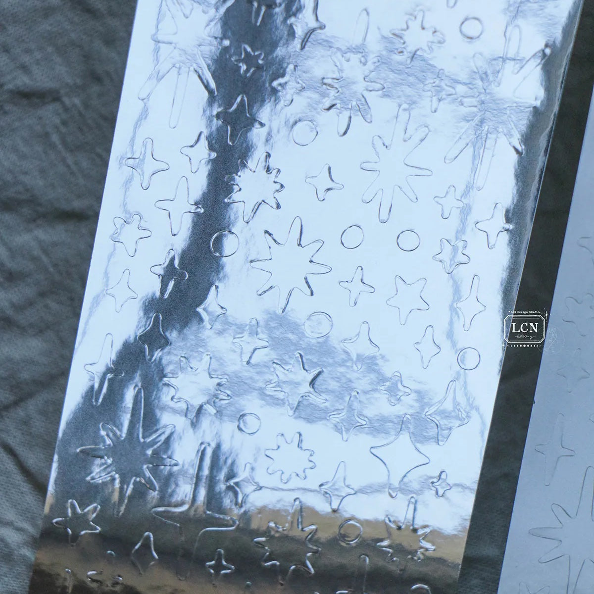 LCN Design Studio - Kiss-Cut PET Tape - Stars - Glossy Silver