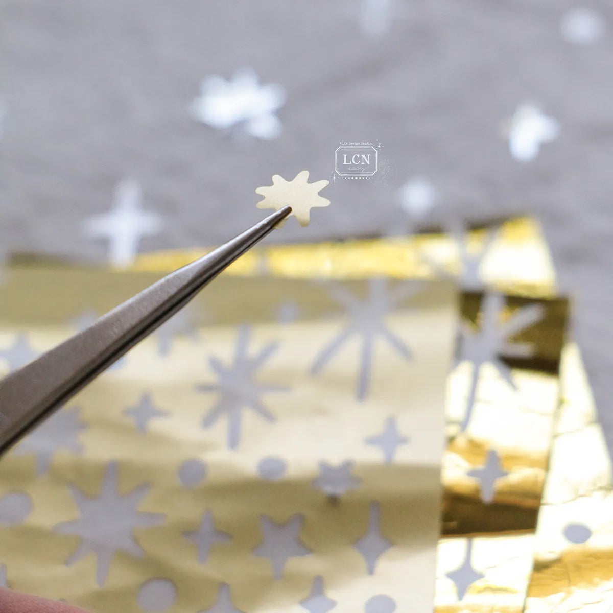 LCN Design Studio - Kiss-Cut PET Tape - Stars - Matte Gold