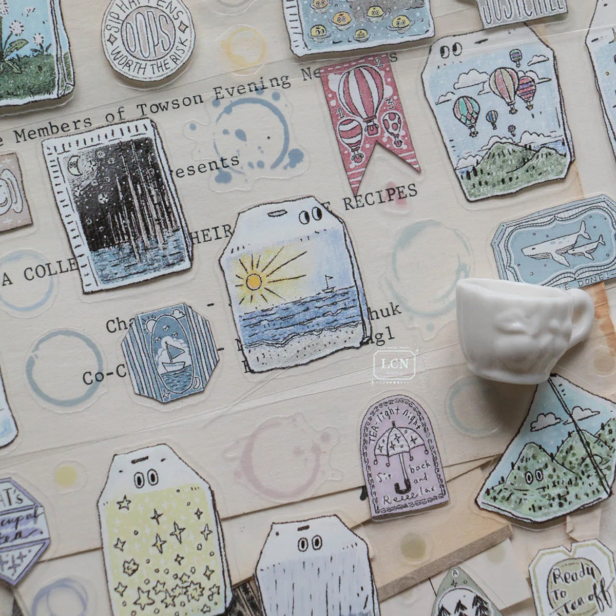 LCN Design Studio - Kiss-Cut PET Tape - Tea Time