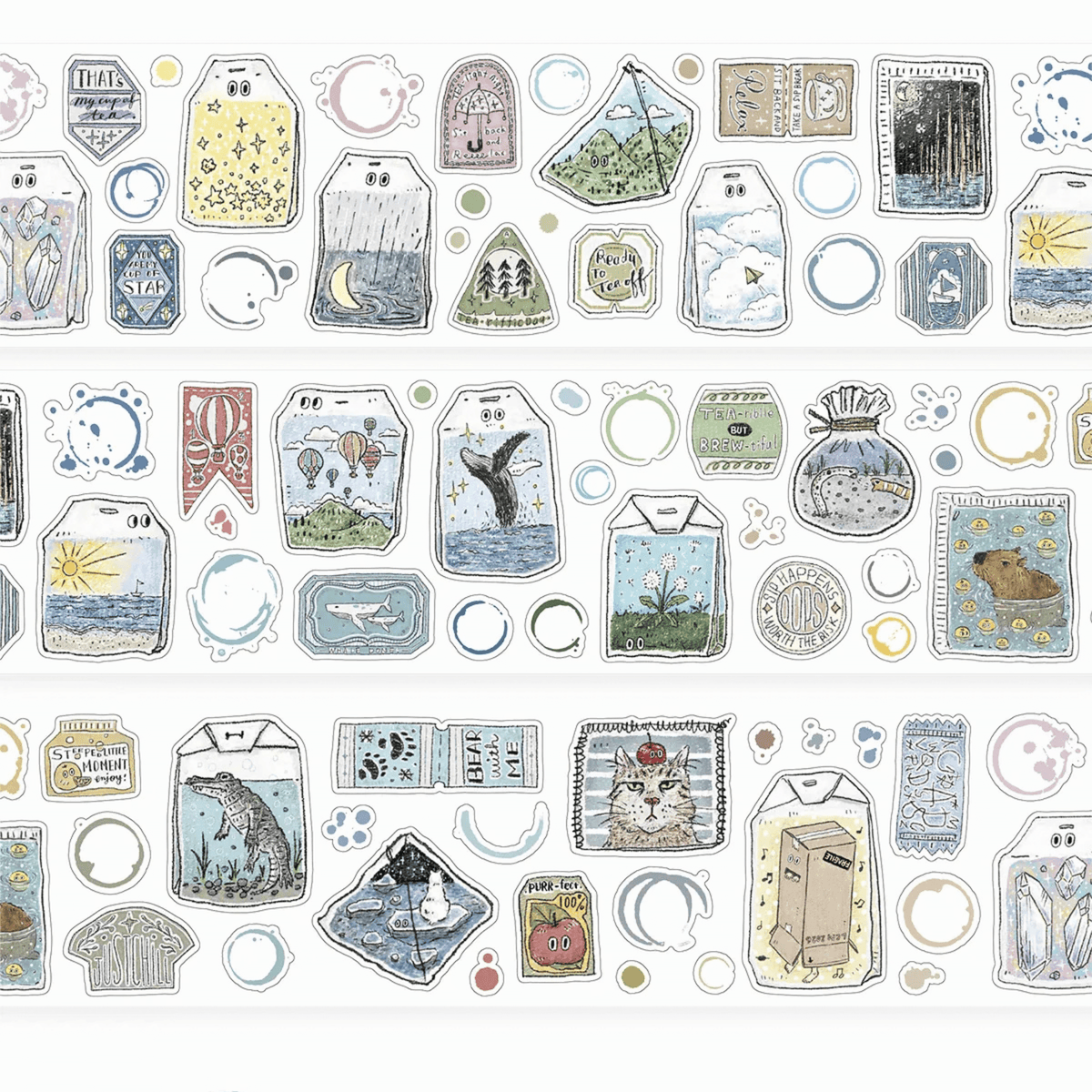 LCN Design Studio - Kiss-Cut PET Tape - Tea Time