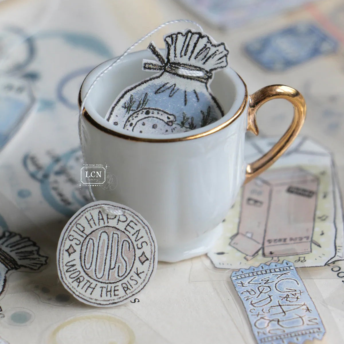 LCN Design Studio - Kiss-Cut PET Tape - Tea Time