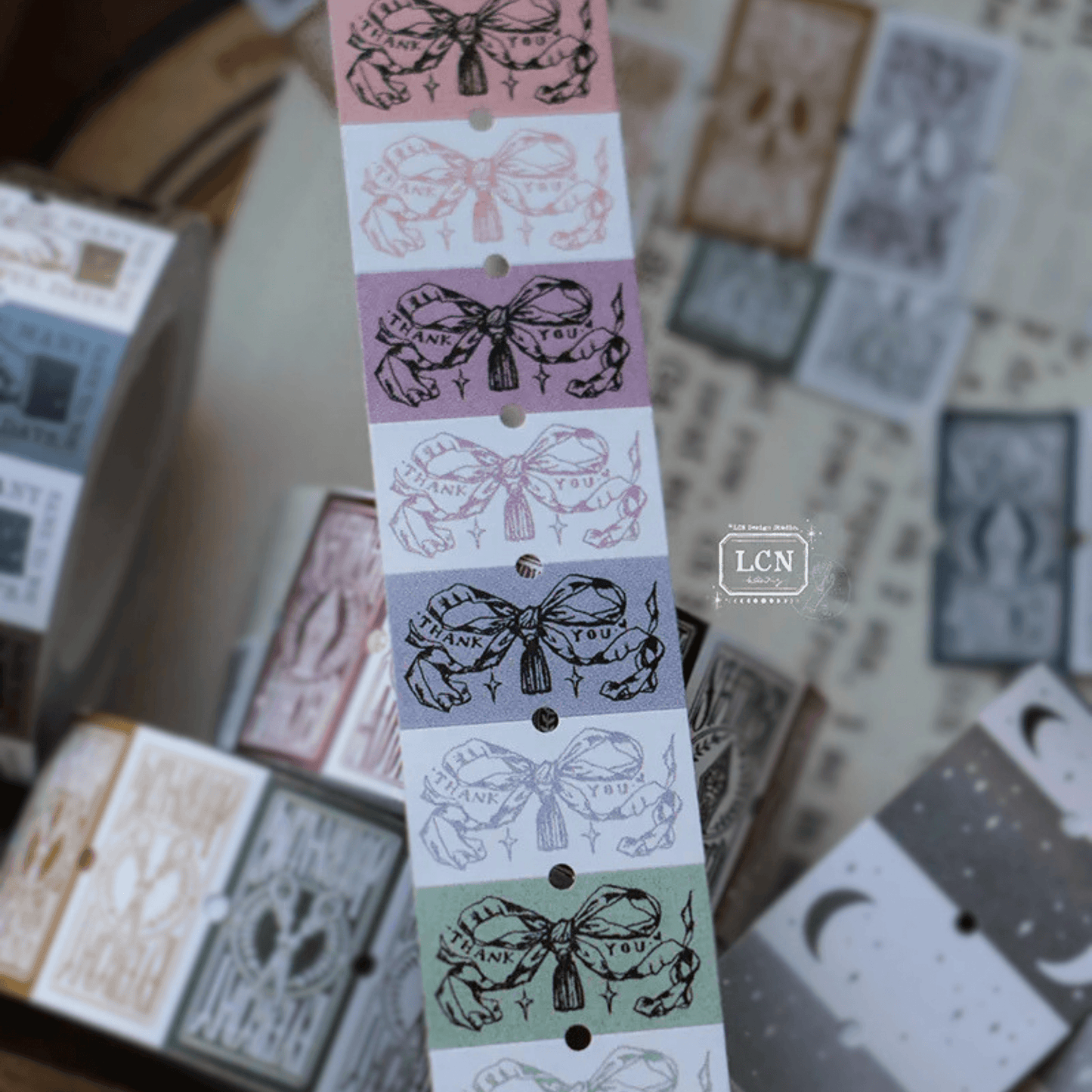 LCN Design Studio - Label Sticker Roll - Thank You Bow Tie