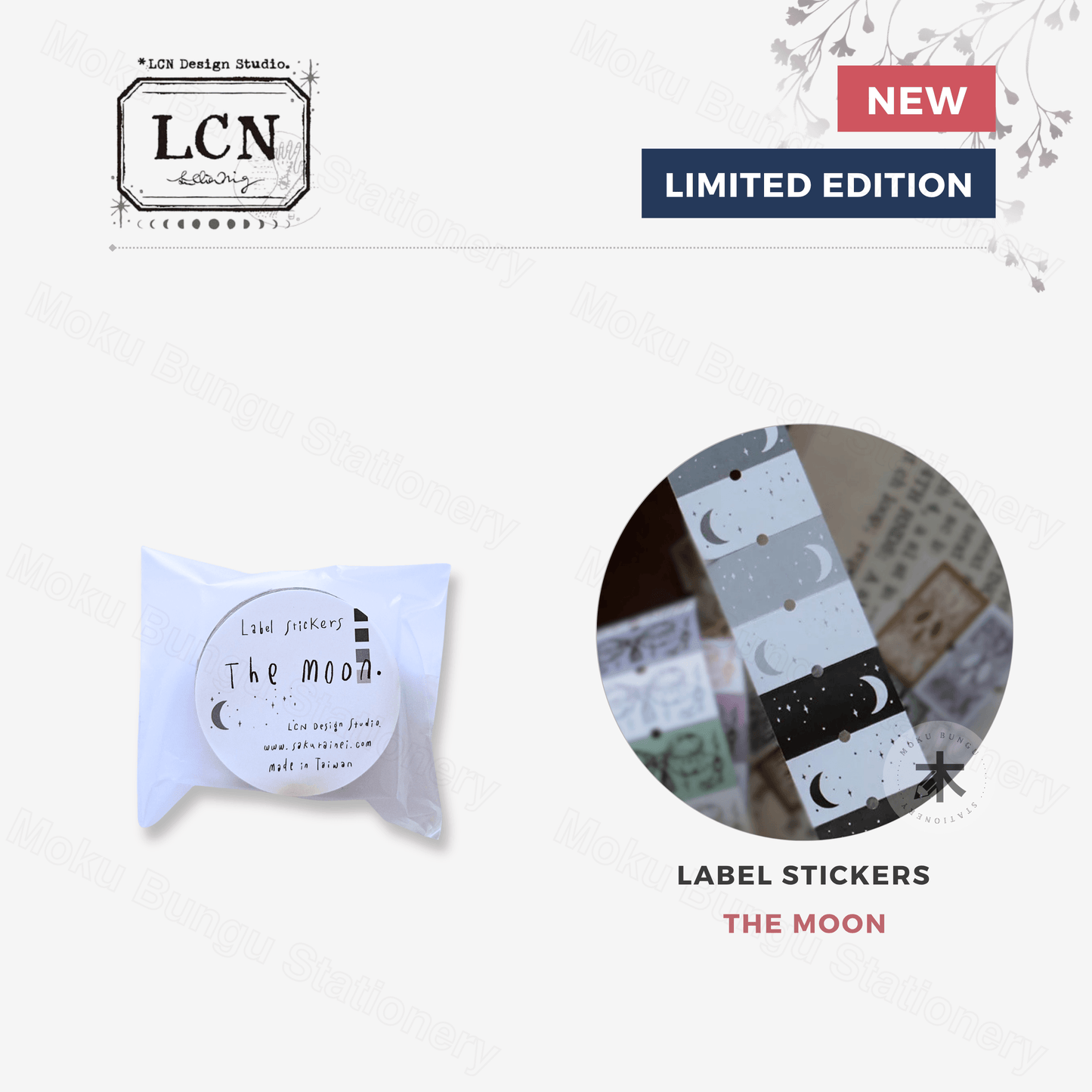 LCN Design Studio - Label Sticker Roll - The Moon