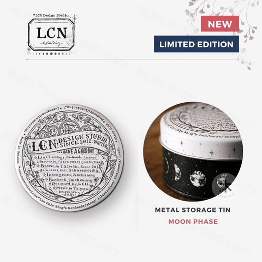 LCN Design Studio - Metal Storage Tin - Round - Moon Phase