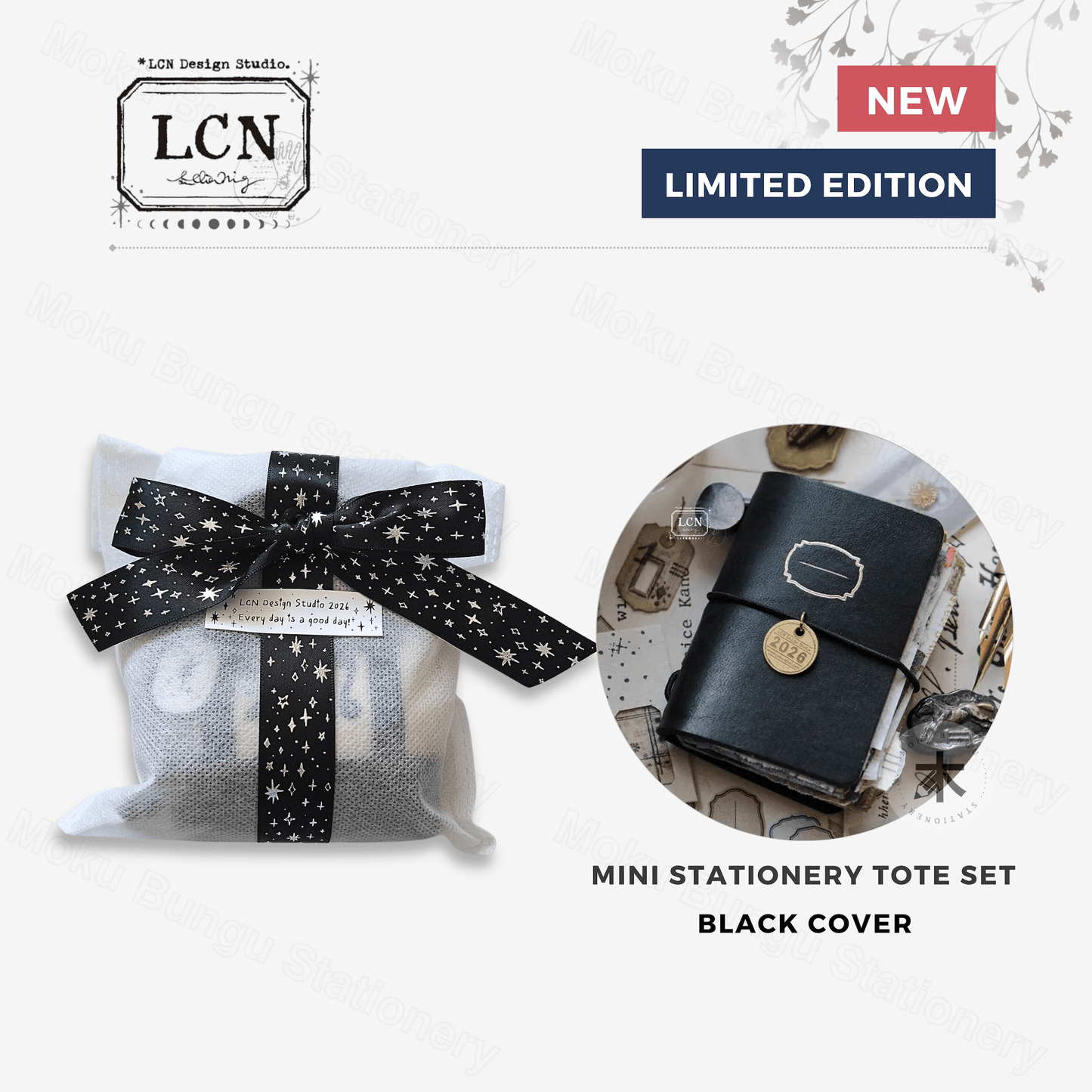 LCN Design Studio - Mini Tote Stationery Set - Black Cover