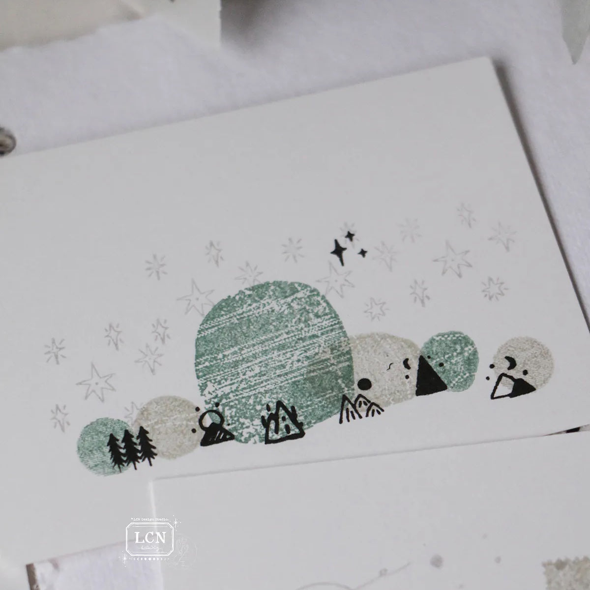 LCN Design Studio - Push Button Self-Inking Stamp - Mountain