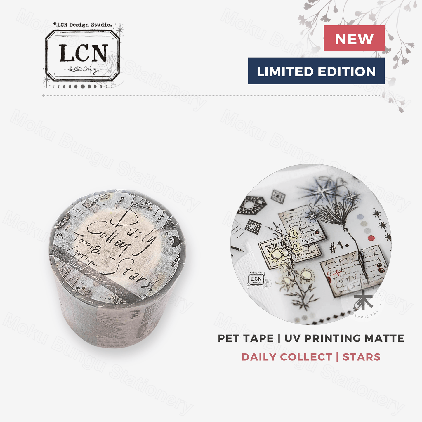 LCN Design Studio - UV Printing Matte PET Tape - Daily Collect - Stars