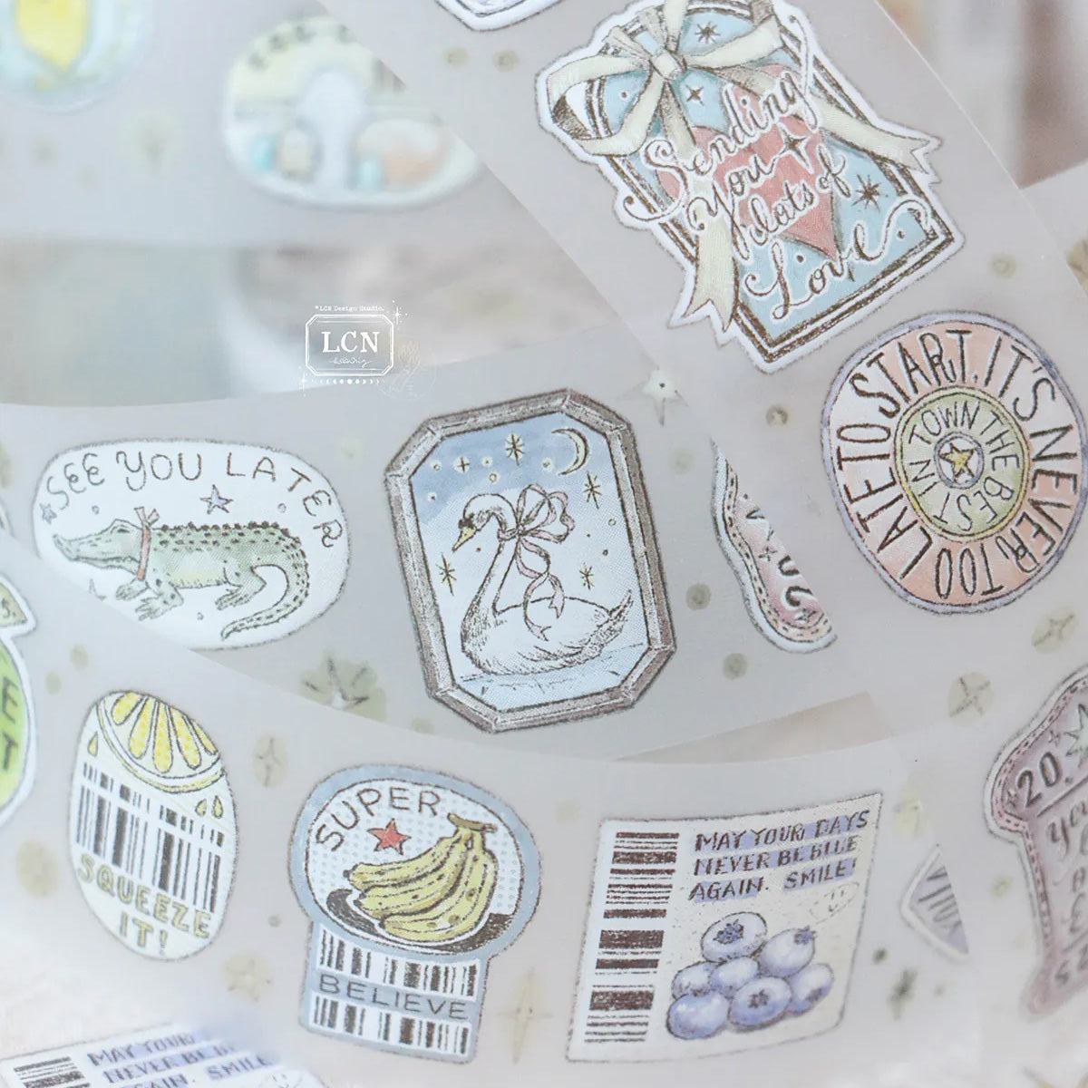 LCN Design Studio - UV Printing Matte PET Tape - Sticker Club - Life