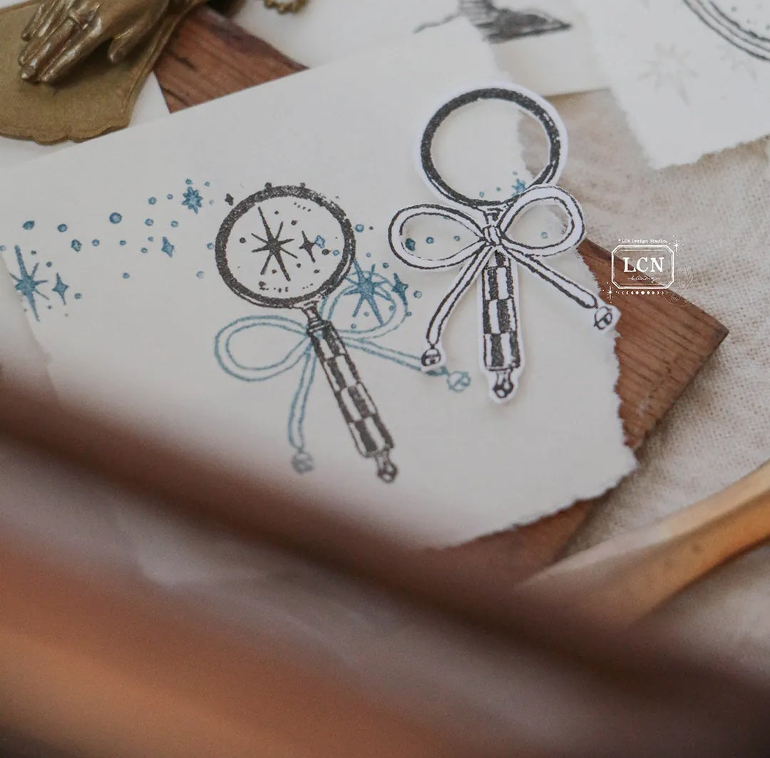 LCN Design Studio - Wooden Rubber Stamp - Magnifying Glass (S)
