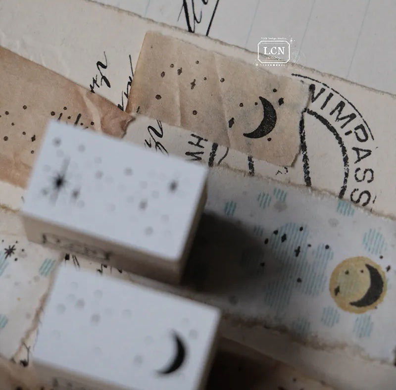 LCN Design Studio - Wooden Rubber Stamp Set - In the Sky