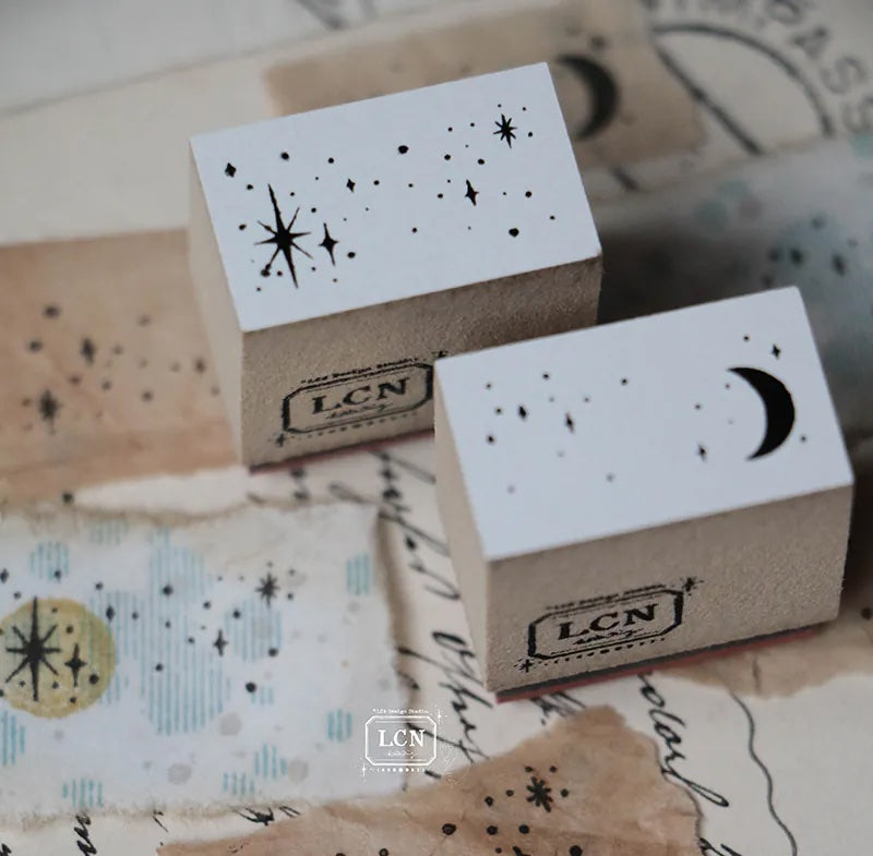 LCN Design Studio - Wooden Rubber Stamp Set - In the Sky
