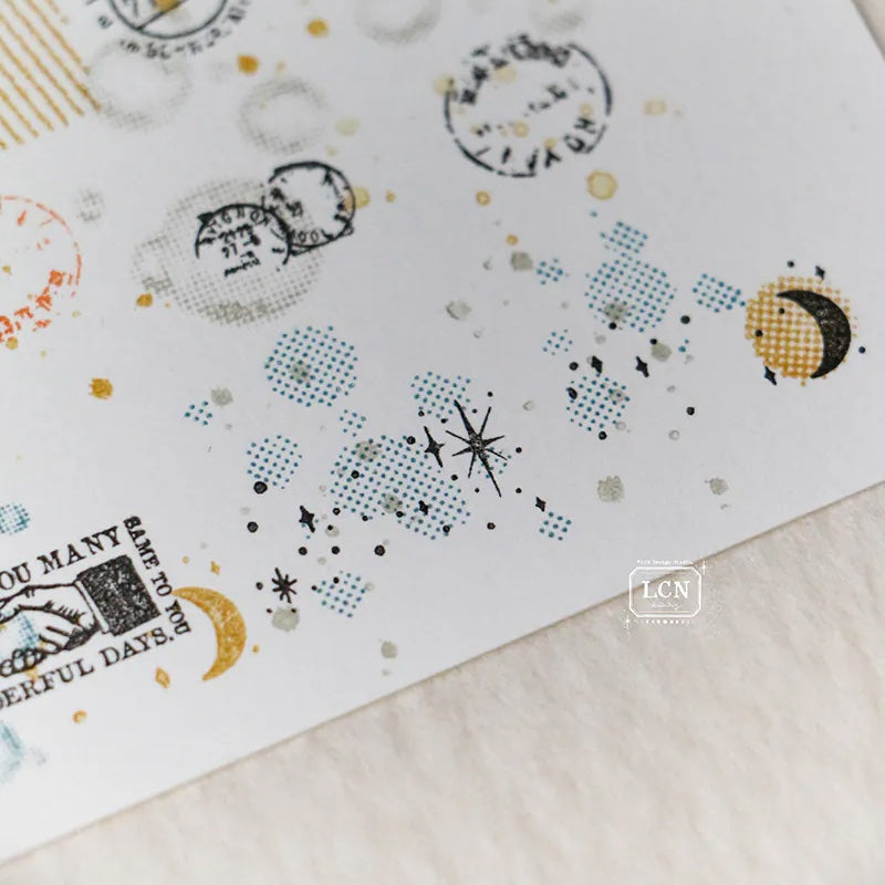 LCN Design Studio - Wooden Rubber Stamp Set - In the Sky