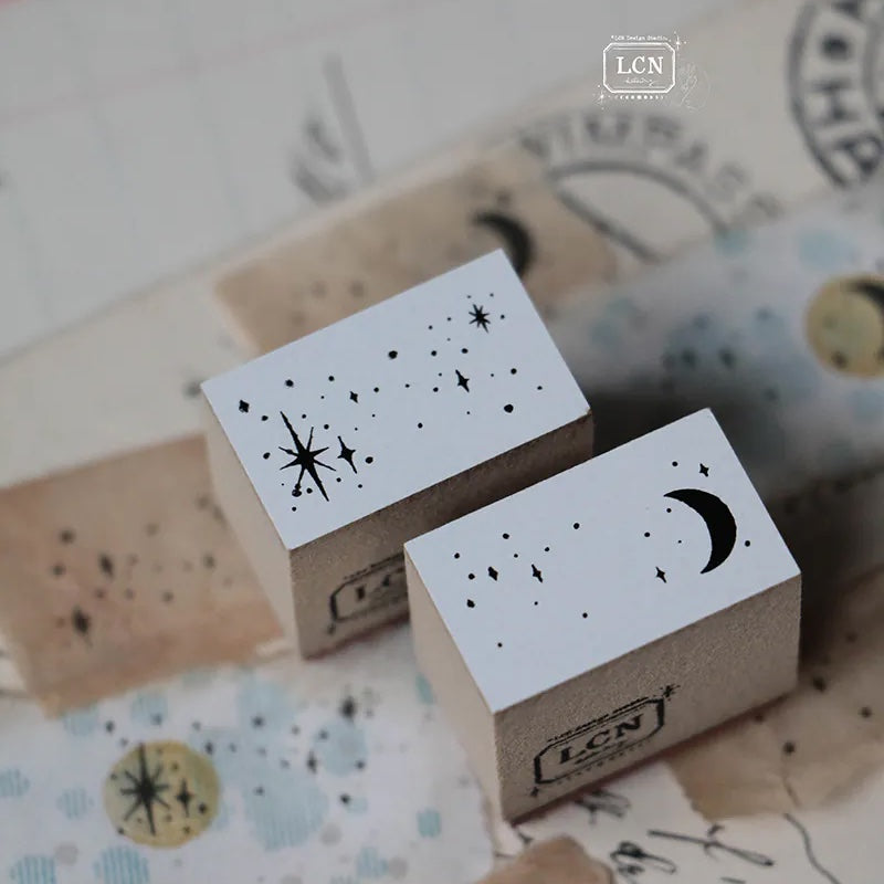 LCN Design Studio - Wooden Rubber Stamp Set - In the Sky