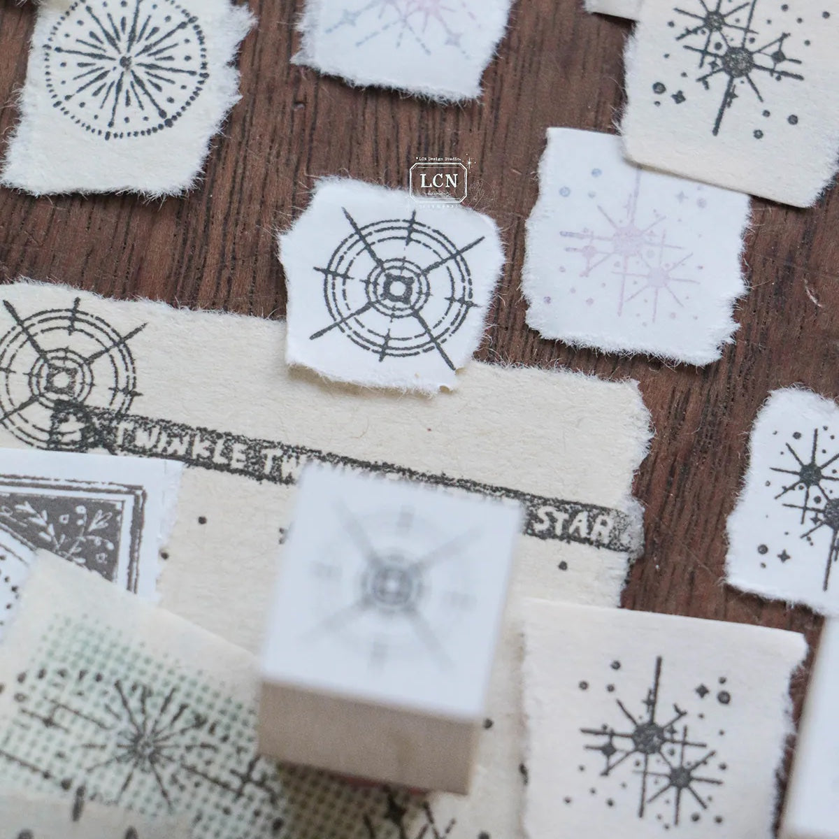 LCN Design Studio - Wooden Rubber Stamp Set - Nebula