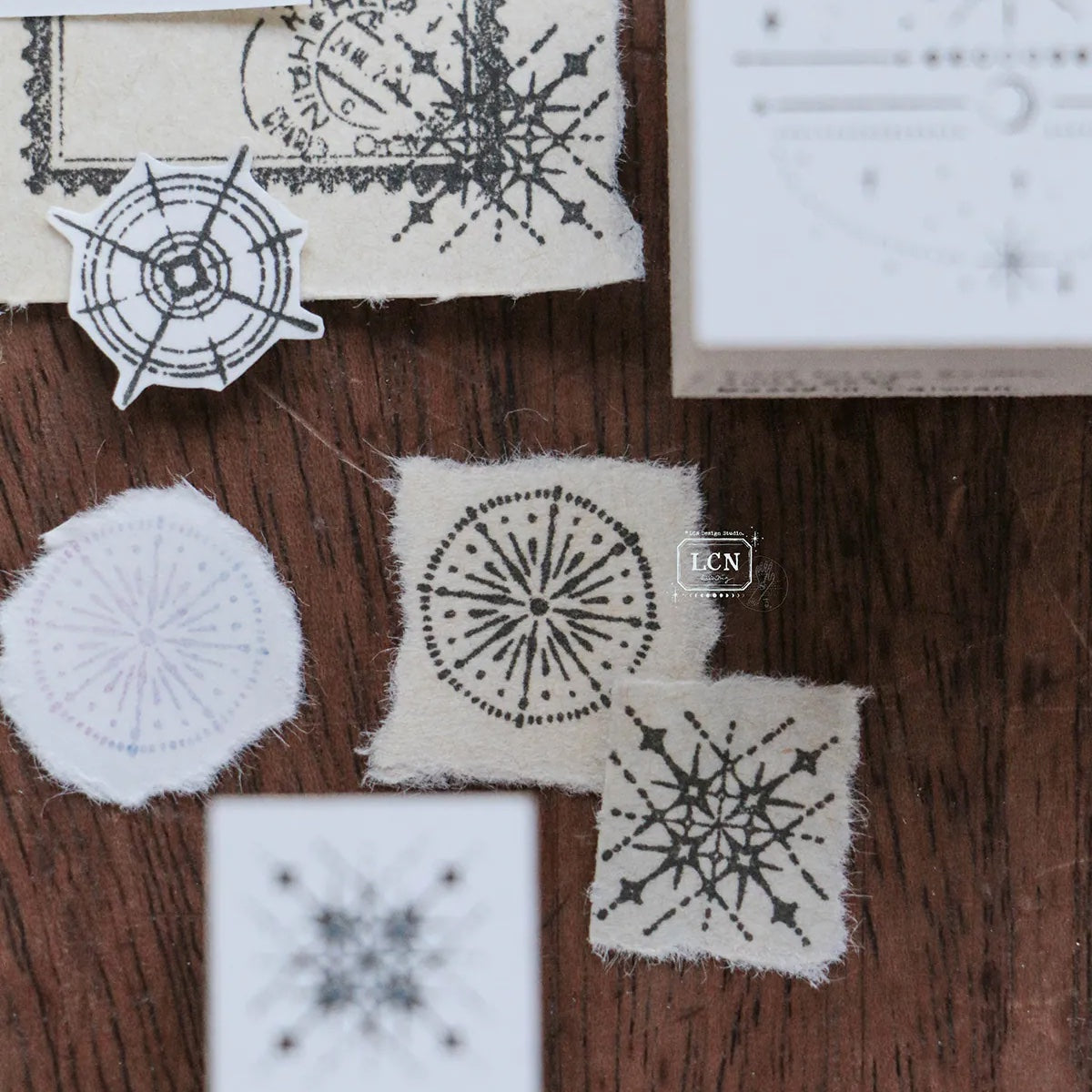 LCN Design Studio - Wooden Rubber Stamp Set - Nebula